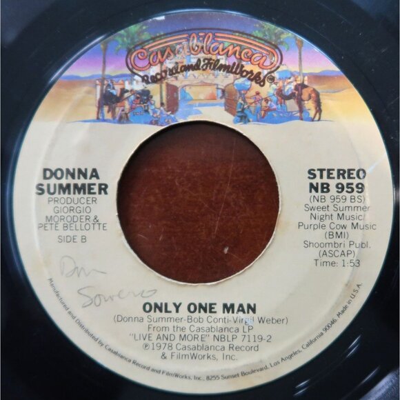 Donna Summer "Heaven Knows / Only One Man" 1978 7" Vinyl Record Single Casablanc - Picture 5 of 5